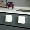 Basicwise Chrome Over the Door Extendable Towel Holder Rack for the Kitchen, Vanity, and Bathroom QI004451